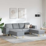 vidaXL Canapé de salon 3 Pièces Gris clair Polyester