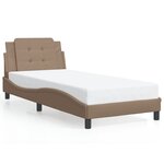 vidaXL Cadre de lit avec LED sans matelas Zadar cappuccino 90x200 cm