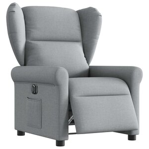 vidaXL Fauteuil inclinable électrique Gris clair Tissu