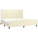 vidaXL Cadre de lit sans matelas crème 200x200 cm similicuir