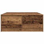 vidaXL Table basse avec tiroirs vieux bois 100x100x40 cm
