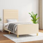 vidaXL Cadre de lit sans matelas crème 100x200 cm tissu
