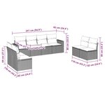 vidaXL Salon de jardin 8 Pièces avec coussins marron résine tressée