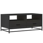 vidaXL Table basse noir 100x50x45 cm bois d'ingénierie et métal
