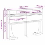 vidaXL Tête de lit de rangement Chêne noir 160 cm Bois d'ingénierie