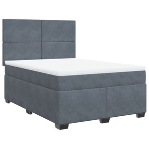 vidaXL Sommier à lattes de lit et matelas Gris foncé 140x190cm Velours