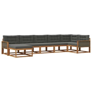 vidaXL Ensemble de canapés d'extérieur 7 pc Naturel et Anthracite