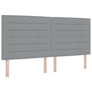 vidaXL Lit box spring avec matelas et lumière LED Gris clair 200x200 cm Tissu