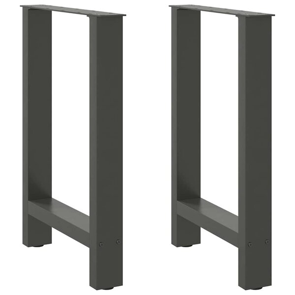 vidaXL Pieds de table à manger Anthracite 2 pièces 50 x (72-73) cm Acier