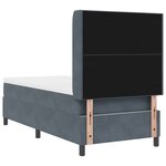 Lit à ressorts vidaXL avec matelas gris foncé 80x200 cm en velours