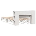 vidaXL Lit bibliothèque sans matelas blanc 120x190 cm bois massif