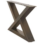 vidaXL Pieds de table basse 2 pièces Acier naturel 60 x (30-31 3) cm Acier
