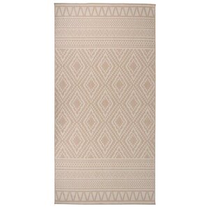 vidaXL Tapis à tissage plat d'extérieur 100x200 cm Rayures brunes