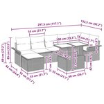 vidaXL Ensemble de jardin 8 pièces avec coussins Beige Poly Rattan