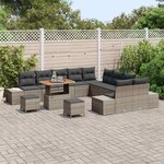 vidaXL Ensemble de canapé de jardin 13 Pièces Gris clair et gris foncé