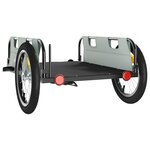 vidaXL Remorque de vélo gris tissu oxford et fer