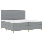 vidaXL Lit box spring avec matelas et lumière LED Gris clair 200x200 cm Tissu