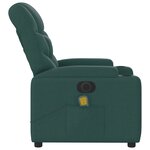 vidaXL Fauteuil de massage inclinable électrique Vert foncé Tissu