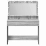 vidaXL Table de Toilette avec étagère Gris Sonoma 100 x 41 x 135 cm