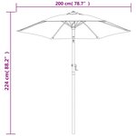 vidaXL Parasol Terre cuite 200x224 cm Aluminium