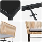 vidaXL Ensemble de salle à manger de jardin 9 pièces avec coussins en poly rattan marron