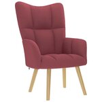 vidaXL Chaise de relaxation avec repose-pied Rouge bordeaux Tissu