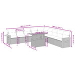 vidaXL Salon de jardin 11 Pièces avec coussins beige résine tressée