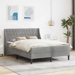 vidaXL Cadre de lit avec matelas Gris clair 180 x 200 cm Velours