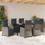 vidaXL Ensemble de jardin 7 pièces Gris Rattan Poly