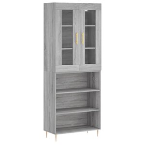 vidaXL Buffet haut Sonoma gris 69 5x34x180 cm Bois d'ingénierie