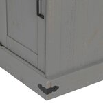 vidaXL Buffet HALDEN porte coulissante gris 80x40x80 cm bois massif