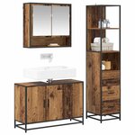 vidaXL Ensemble de mobilier de salle de bain 3 Pièces Bois Ancien