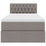 vidaXL Lit avec rangement et matelas Taupe 100 x 200 cm Velours