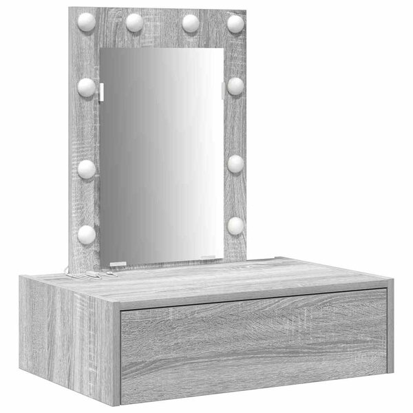 vidaXL Table de Toilette Gris 60 x 40 x 70 cm Bois d'ingénierie