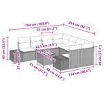 vidaXL Ensemble de jardin 9 pièces avec coussins gris clair en poly rattan
