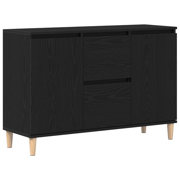 Buffet vidaXL Noir Chêne 101x35x60 cm Bois reconstitué
