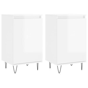 vidaXL Buffets 2 Pièces blanc brillant 40x35x70 cm bois d'ingénierie