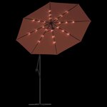 vidaXL Parasol de jardin en porte-à-faux et lumières LED mât en acier