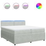 vidaXL Sommier à lattes de lit et matelas Gris clair 200x200cm Velours