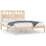 vidaXL Cadre de lit bois de pin massif 135x190 cm double