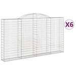vidaXL Paniers à gabions arqués 6 Pièces 300x30x160/180 cm fer galvanisé