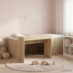 vidaXL Lit haut pour enfants avec bureau Chêne Sonoma 80 x 200 cm