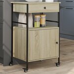 vidaXL Chariot de cuisine chêne sonoma 56x43x89 5 cm bois d'ingénierie