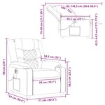 vidaXL Fauteuil de massage inclinable électrique gris nuage tissu