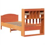 vidaXL Lit bibliothèque sans matelas cire marron 75x190 cm pin massif