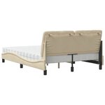 vidaXL Lit avec matelas crème 120x200 cm tissu