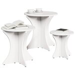 vidaXL Table basse 3 Pièces Blanc