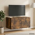 vidaXL Meuble TV mural 59 5 x 41 x 30 cm Chêne fumé Bois d'ingénierie