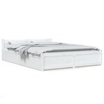vidaXL Cadre de lit sans matelas avec tiroirs blanc 140x200 cm