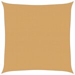 vidaXL Voile d'ombrage 160 g/m² carré sable 7x7 m PEHD